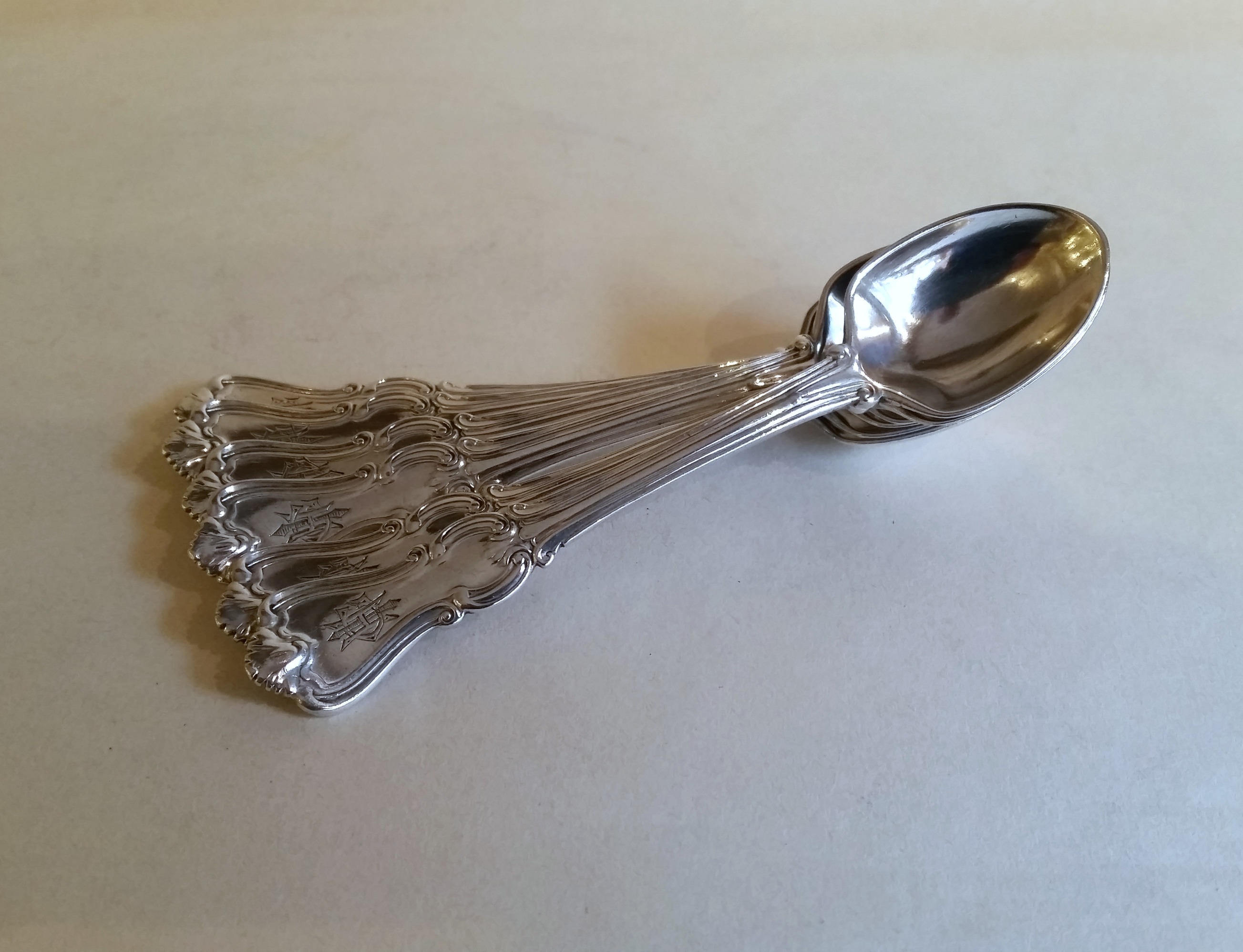 Set of six Victorian silver Albert Pattern egg spoons £SOLD | Henry ...