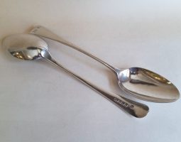 Pair of Peter and Jonathan Bateman silver tablespoons