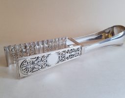 French silver asparagus tongs