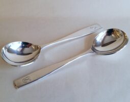 Pair of silver spoons by Richard Cook