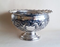 Edwardian silver punch or rose bowl