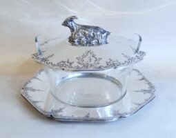 Victorian silver butter dish