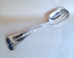 Pair of Victorian silver salad servers