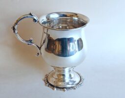 Silver christening mug