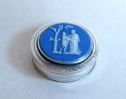 George III silver patch box with Adams Jasper plaque