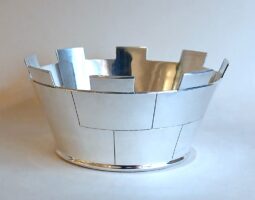 Castle-form silver bowl