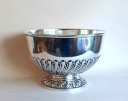 Victorian silver punch bowl