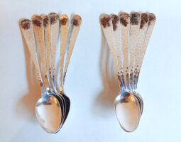 American silver mixed metal coffee spoons