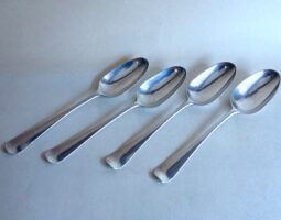 Set of four George III heron back teaspoons Heron back teaspoons George III silver