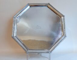 Octagonal silver salver