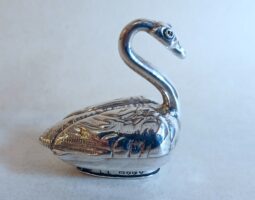 Victorian silver swan box