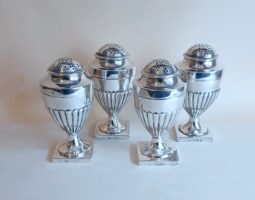 Set of 4 George III Exeter silver peppers