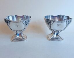 Pair of art nouveau silver salts