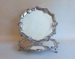 Pair of George III silver waiters
