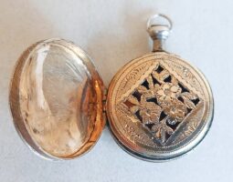 George III silver gilt watch vinaigrette