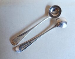 Pair of Hester Bateman silver salt spoons