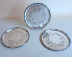 Set of 3 Jensen silver coasters