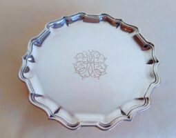 George II silver bath border waiter